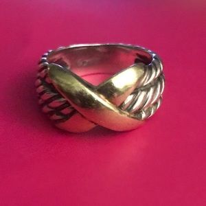 David Yurman Ring 14K Cable X Crossover 925